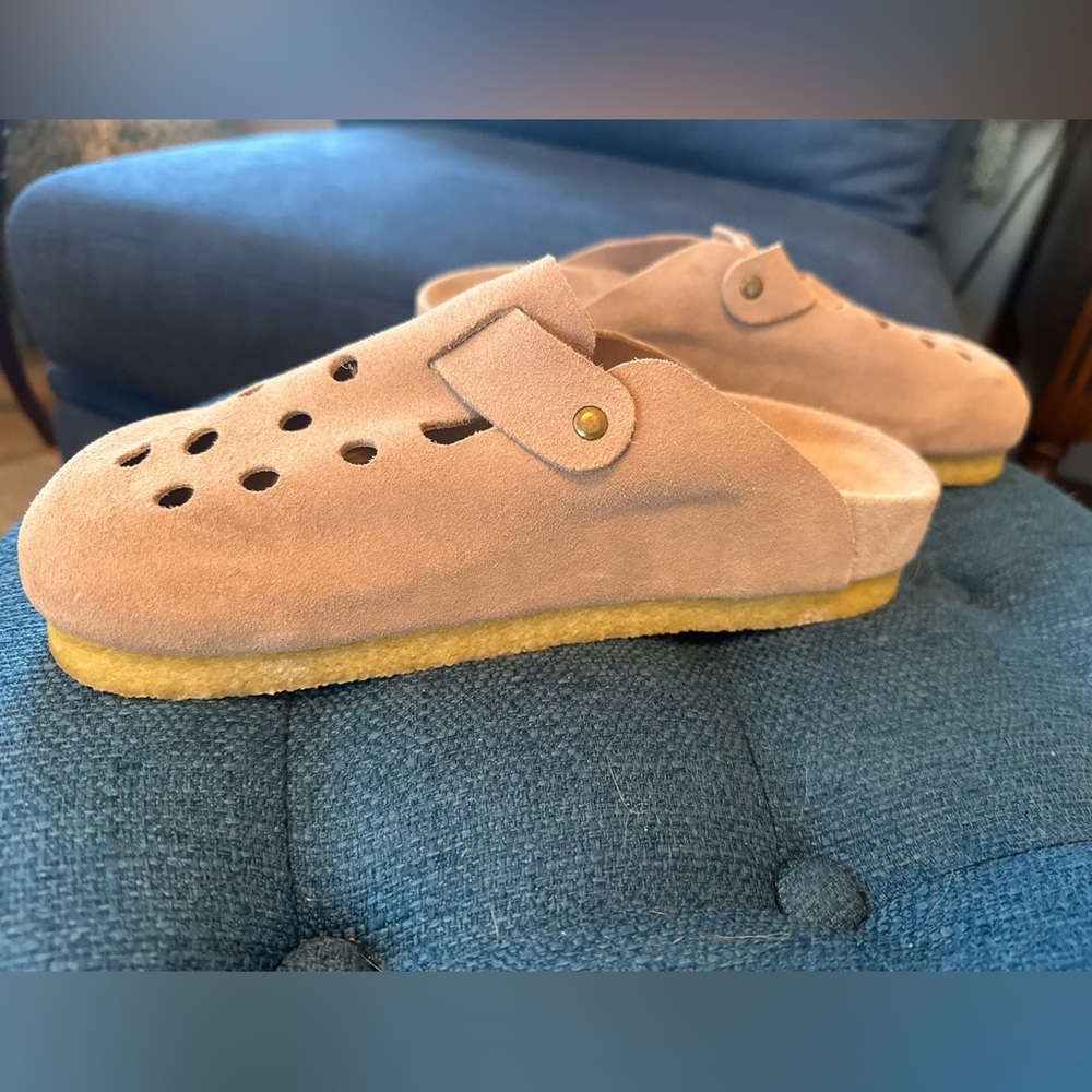 🆕 Brandblack Women’s Taupe Leather Mules. Size 7.5. - Picture 13 of 16